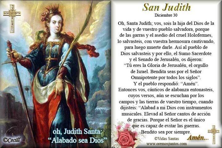 SANTA JUDITH 30 DE DICIEMBRE