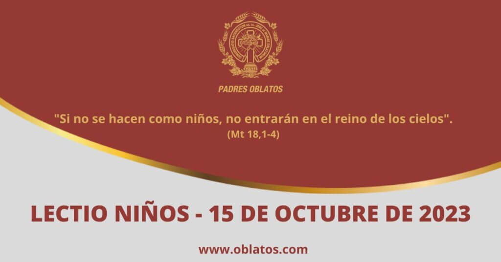 LECTIO-NIÑOS 15 DE OCTUBRE DE 2023