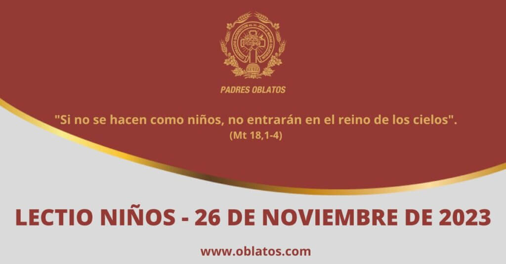 LECTIO-NIÑOS 26 DE NOVIEMBRE DE 2023